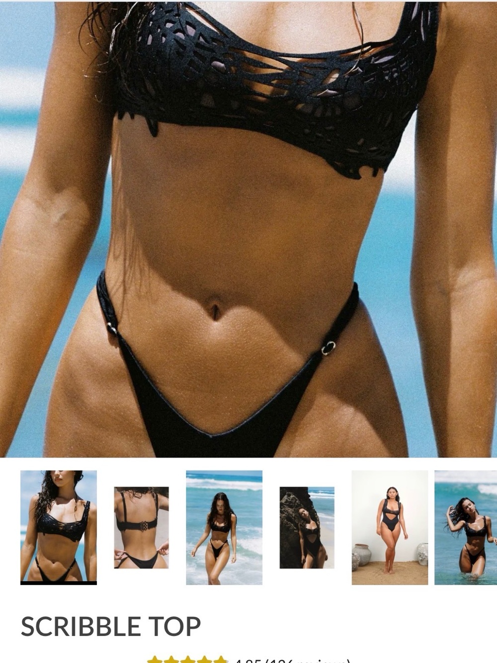 Thaikila Scribble Black Laser-Cut Bikini Set